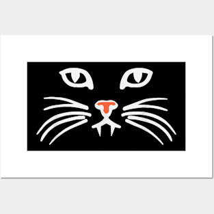 Cat Face Fangs Halloween   For Cat Kitten Kitty Lovers Posters and Art